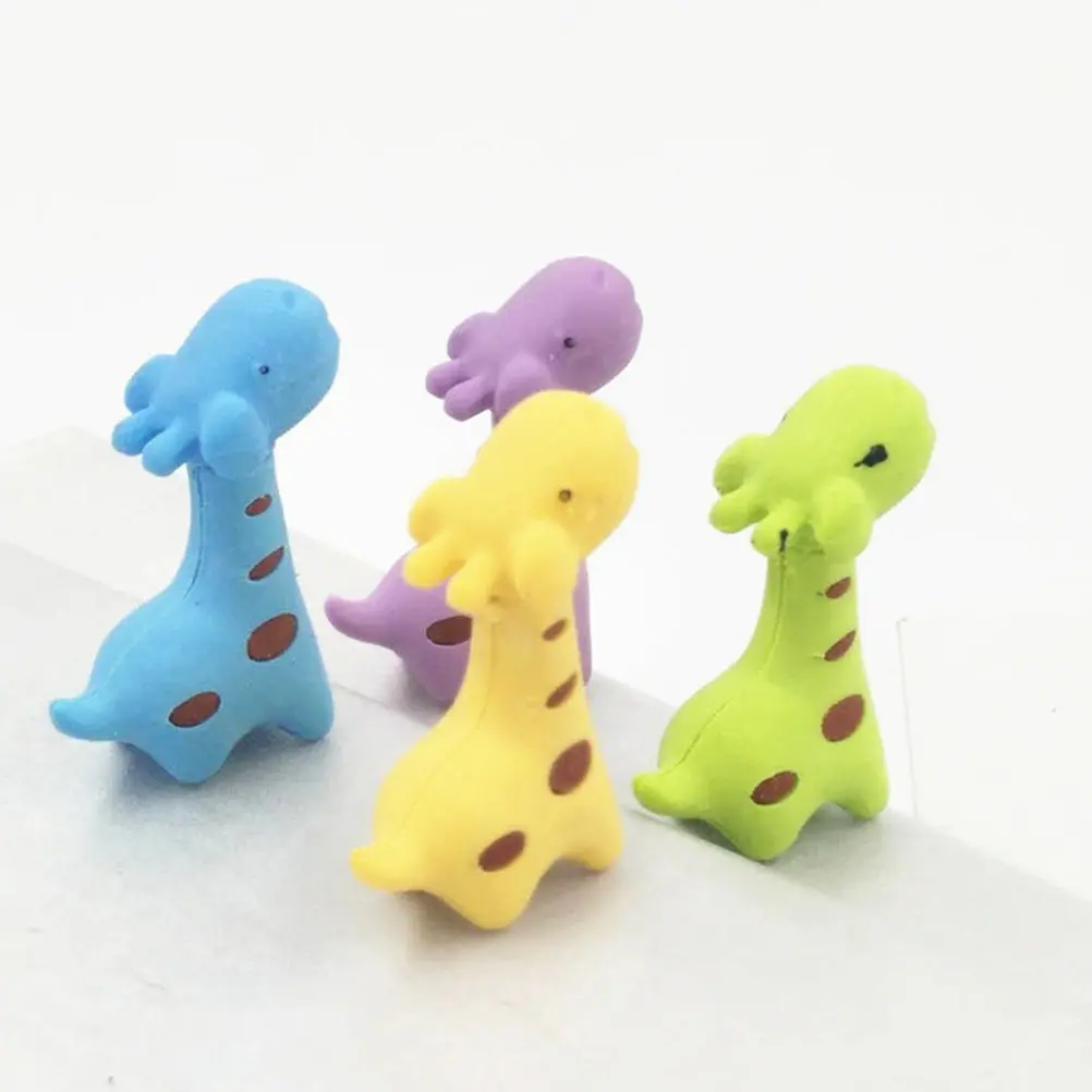 15Pcs 미니 기린 지우개 지우개 다채로운 지우개 세트 훌륭한 솜씨 퇴색 방지 지우개 선물 가방 스터퍼스 학교