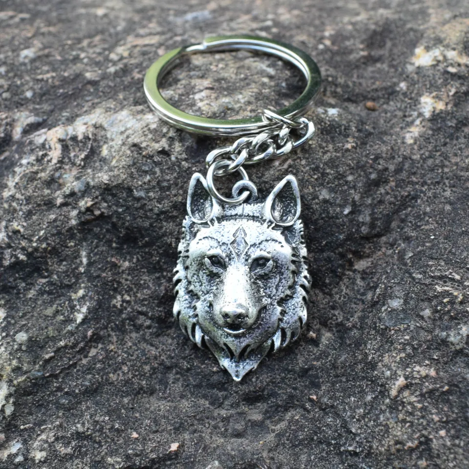 Retro Key Accessories Viking Culture Wolf Head Keychain Men's Retro Key Accessories Viking Culture Wolf Head Keychain Men's
