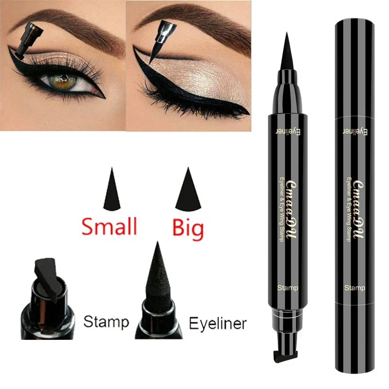 2 In1 Winged Stamp Liquid Eyeliner Pencil Eyes Makeup Waterproof Fast Dry  Lasting Cosmetics Black Stamps Seal Eyeliner Pen - Eyeliner - AliExpress