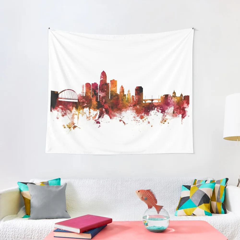 

Des Moines Iowa Skyline Tapestry Custom Room Design Tapestry