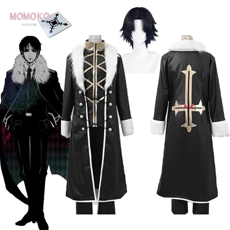 

Hunter X Hunter Cosplay Chrollo Lucilfer Cosplay Costume Wig Cloak Tatoo Mens Suit Kulolo Phantom Troupe Anime Party Cosplay Set