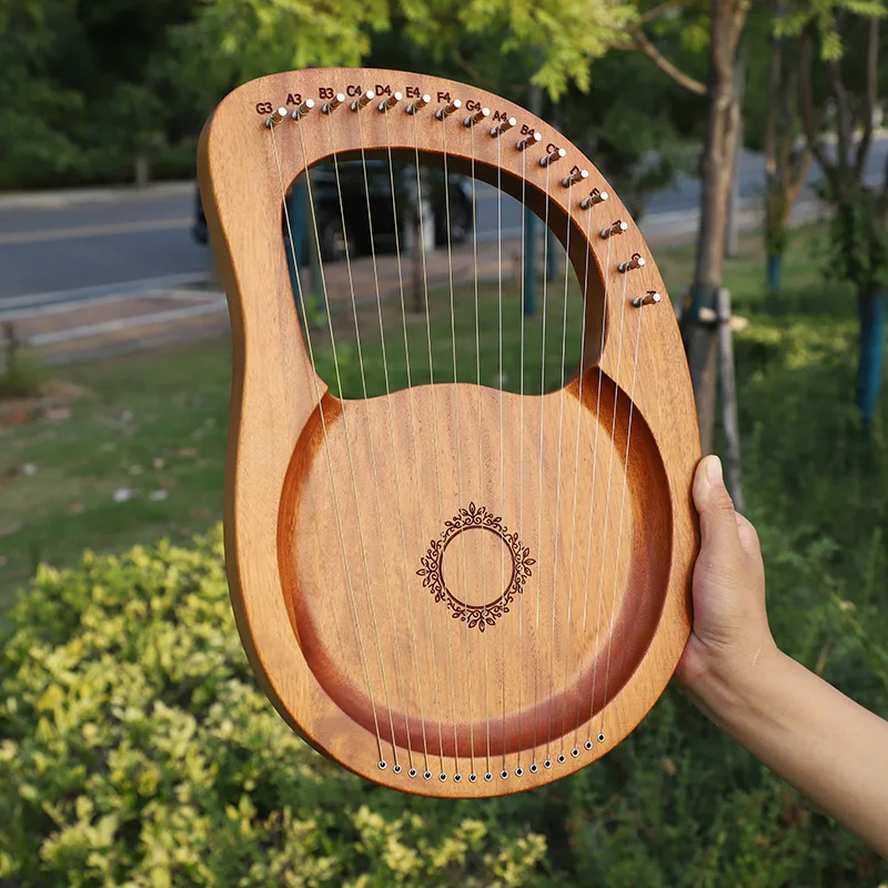 Lyre Harp 7 16 Strings Lyre Harp Piano Wooden Mahogany 16 String Piano Musical Instrument With Spare String