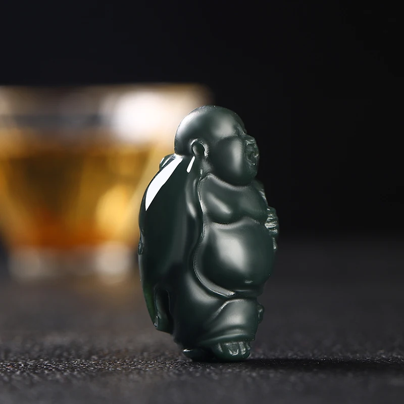 남녀공용 천연 옥, 냄비 배 달린 Maitreya 부처님 펜던트, 신제품