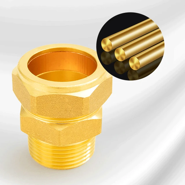 Compression Fitting for 15-42mm Tube Brass Ferrule Union Plug Straight  Ferrule-type Compression Joint Water
