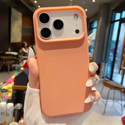Luxury Candy Color Soft Silicone Phone Case with Camera Bumper Protection - iPhone 17 (Begonia)