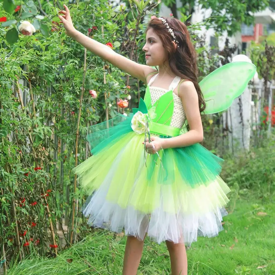 女の子のためのカエルの王女のティアナドレス、子供のための蓮の妖精の