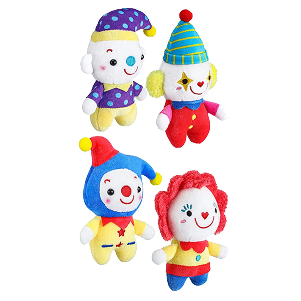 

4 Pcs Filler Clown Keychain of The Lid Christmas Stocking Stuffers Pp Cotton Ring Pendant