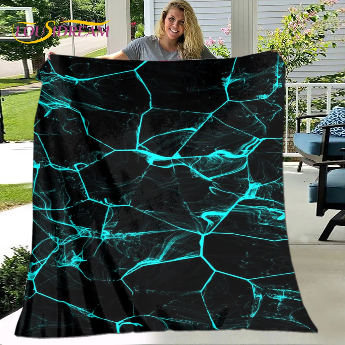 

3D Abstract Geometric Illusion Blanket,Flannel Blanket Throw Blanket,Warm Blanket for Living Room Bedroom Beds Sofa Travel Gift
