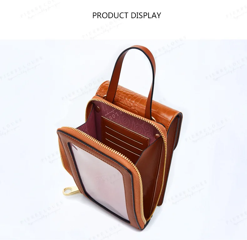 Female Pure Color Touch Screen Mobile Phone Bags Women Soft Leather Multifunction Messenger Purse Ladies Single Shoulder Wallet