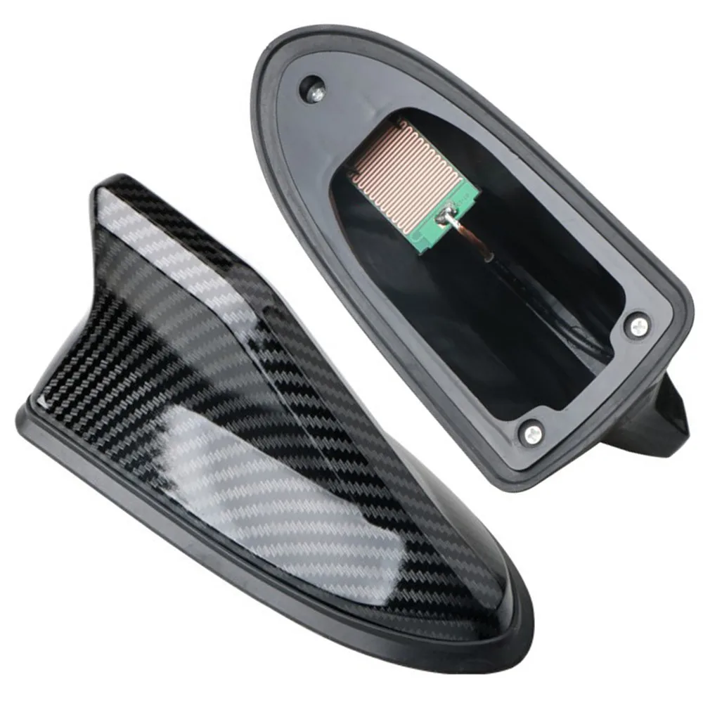 

Black Carbon Fiber Universal Car Roof Radio AM/FM Signal For Sh/ark Fin Antenna External Antenna Accessory