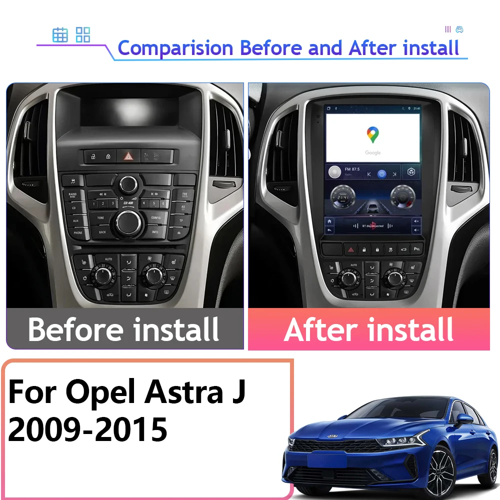 Radio del coche para Opel Astra J 2009-2015 Android Auto navegación GPS unidad principal reproductor de vídeo Multimedia 5G WIFI Carplay No 2din DVD 3