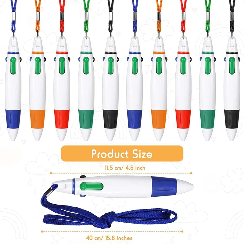 15 Pcs Retractable Pens On Lanyard Neck Pens In A Rope Shuttle Pen 4