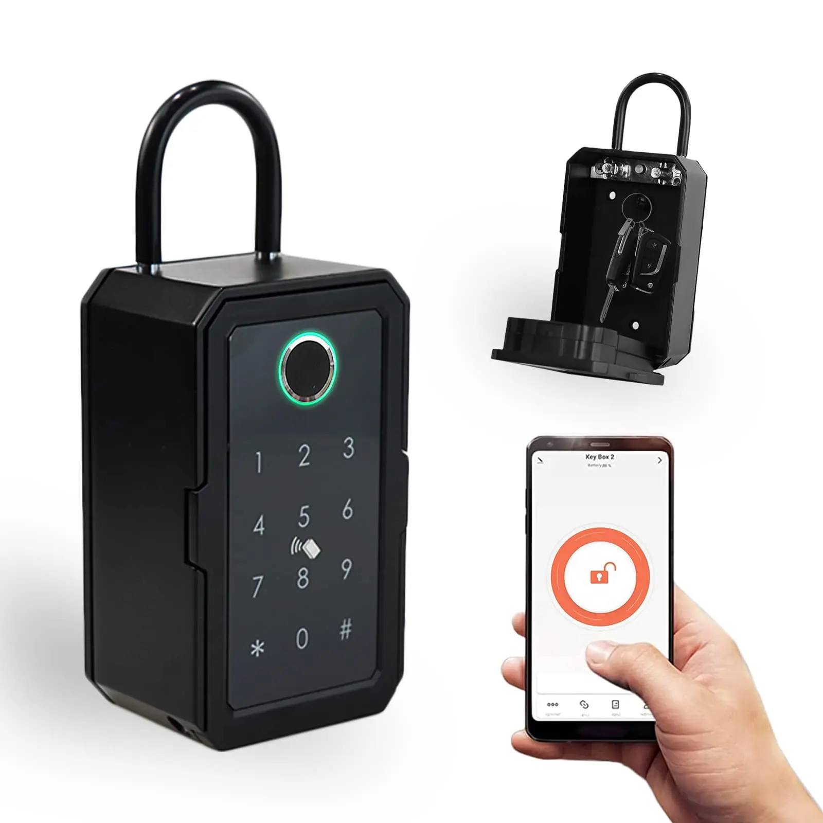 69.55€ 10% de réduction|Boîte De Verrouillage À Clé Intelligente Tuya Ttlock, Application Wifi, Étanche, Électronique, Support Mural, Serrure De Porte À Empreintes Digitales - AliExpress