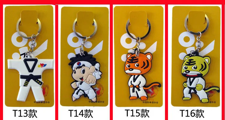 Description Picture 5 of item6 Pcs Taekwondo Keychain Souvenir Cartoon Sport Gifts For Birthday Keepsake Pendant Key Button Key Ring