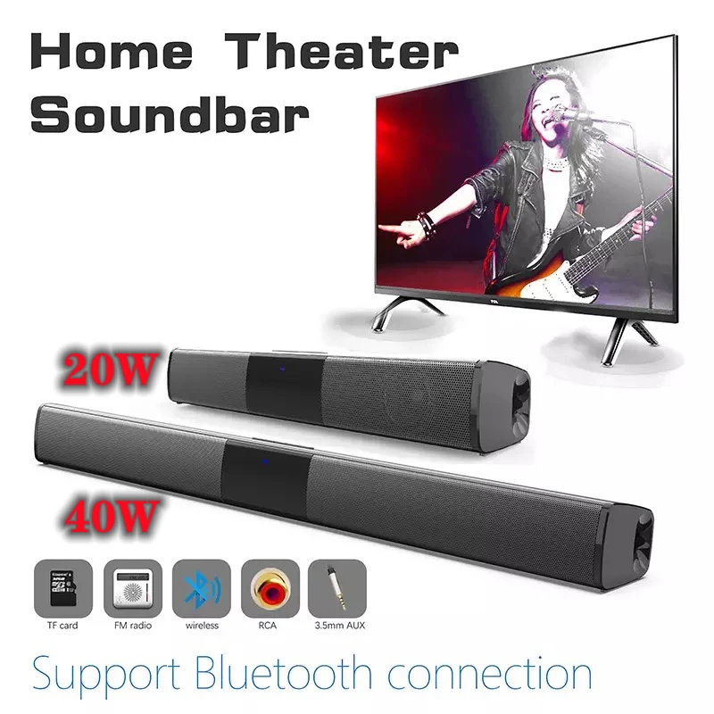 Bluetooth Speaker BS-28B High Power Wallmounted Wireless 40w Sound Bar Stereo Home Theater TV Strong Bass Sound Bar soundbar speakers tv speakers
