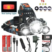 

Dropshipping LED Headlamp Headlight Flashlight Rechargeable 3 T6 R5 LED Hard Hat Headlight Battery Car Wall Charger for Camping