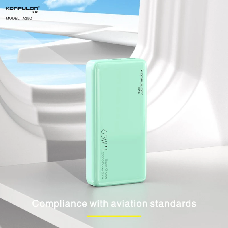 Konfulon Di Piccole Dimensioni Pd 65W Power Bank 20000Mah Batteria Esterna A Ricarica Rapida Portatile Adatto Per Iphone Samsung Huawei Ect