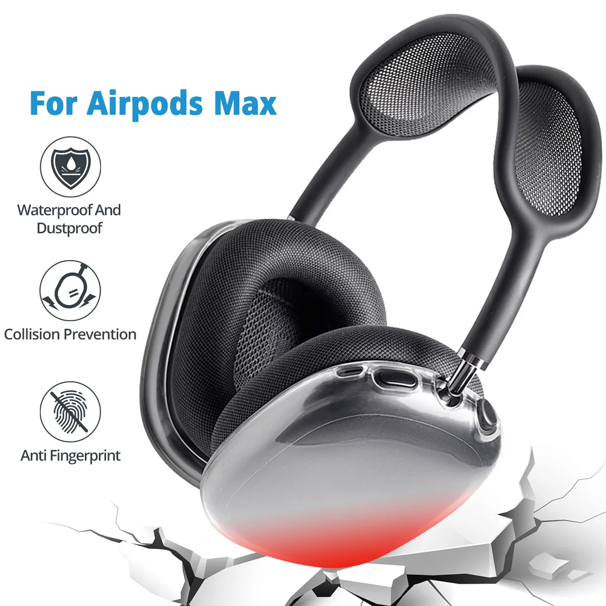  Case Cover for AirPods Max, Soft Silicone Case Cover