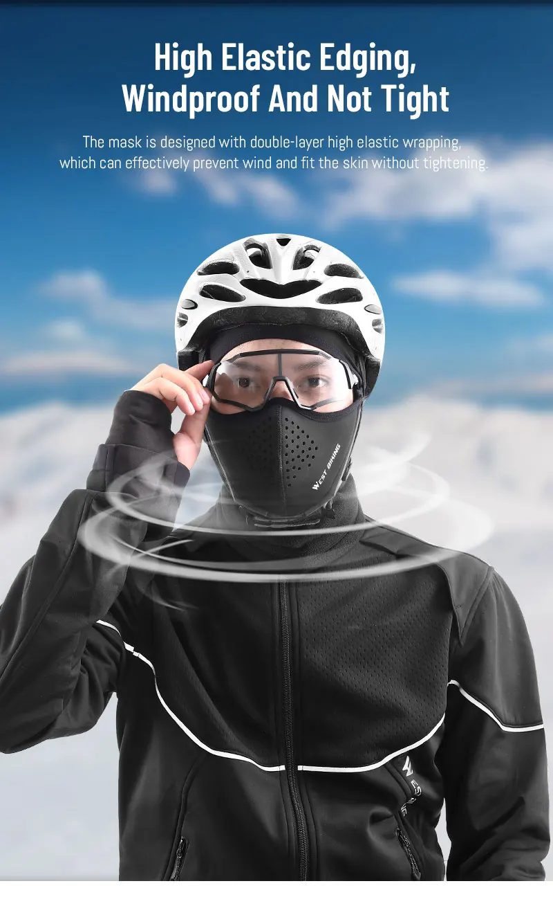 WEST BIKING Winterschal Warm halten Fahrradmütze Magnetisch Schnell öffnen Schließen Wärmer Atmungsaktive Winter Sturmhaube Mütze – Detail 8