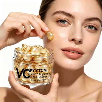 Vitamin C Facial Serum, Moisturizing and Brightening, Firming the Skin, Contains Vitamin E, Retinol, Hyaluronic Acid Facial Skin Care Serum, 18 Capsules/30 Capsules/40 Capsules/50 Capsules/60 Capsules/80 Capsules/100 Capsules 1