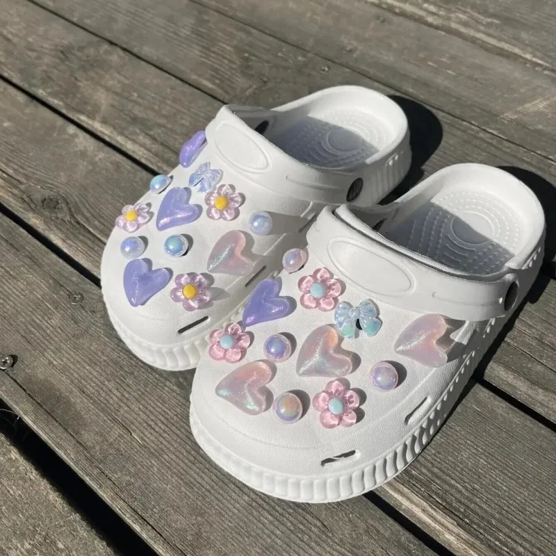 24개입 달콤하고 귀여운 빈티지 진주 신발 장식 우아한 디자이너 꽃 장식 액세서리 모든 신발에 어울리는 장식