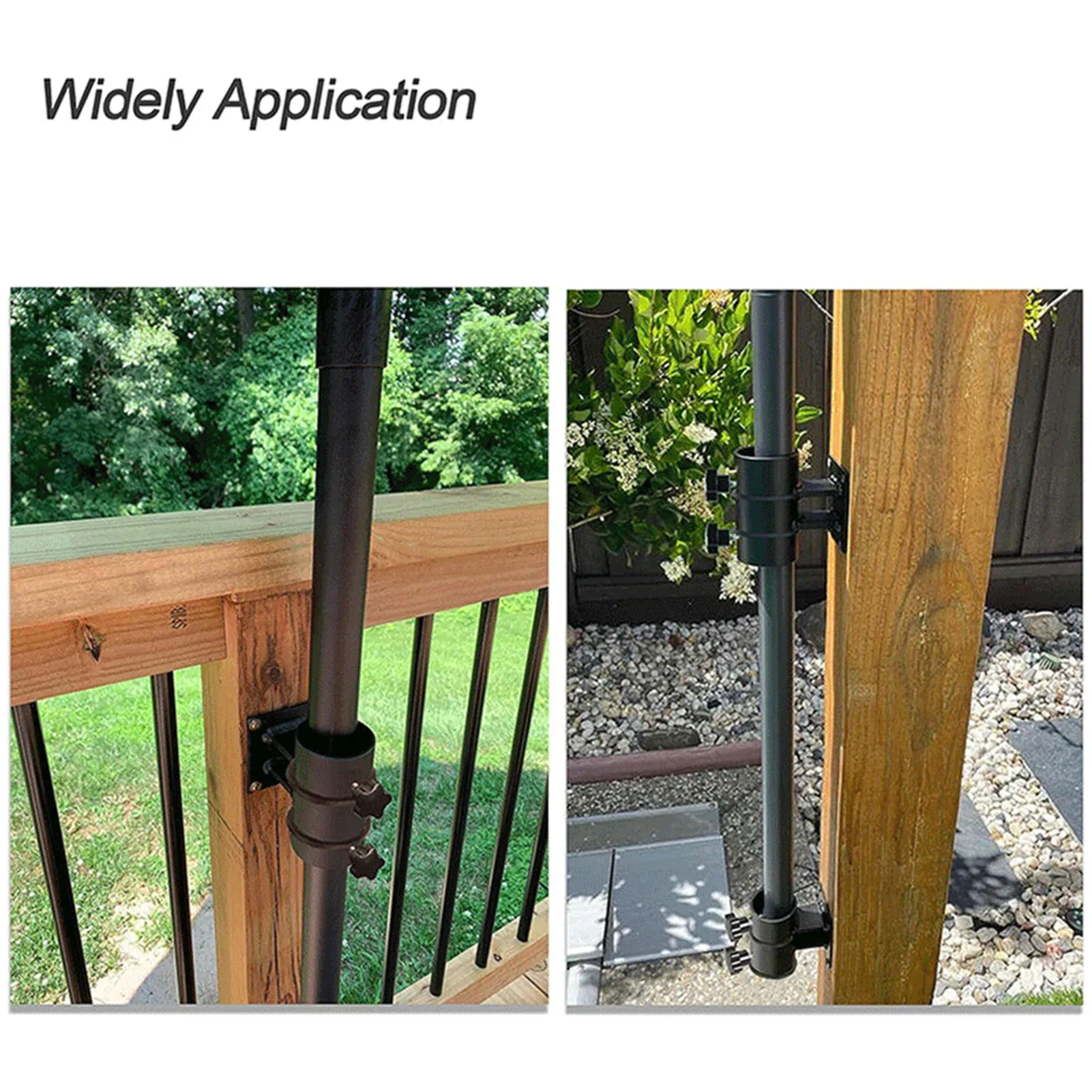 Heavy Duty Patio Umbrella Holder Metal Deck Mount Umbrella Stand Outdoor Mount Bracket For Deck Railings