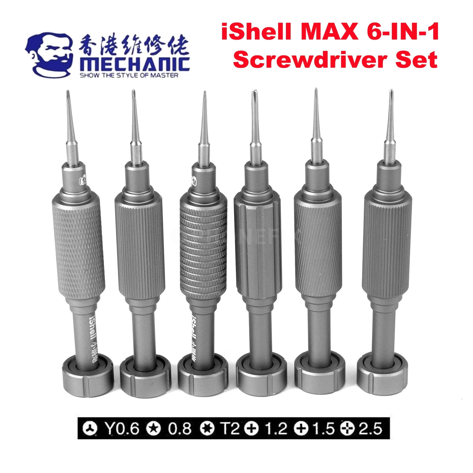 MECHANIC Präzisions-Schraubendreher-Set mit hoher Härte, Pflaumenblüten-Kreuz-Torx T2 Y0,6 Pentalobe Phillips für iPhone-Demontagewerkzeuge, Elektronik, Telefon, Uhr, Tablet, Reparatur, Öffnungswerkzeug