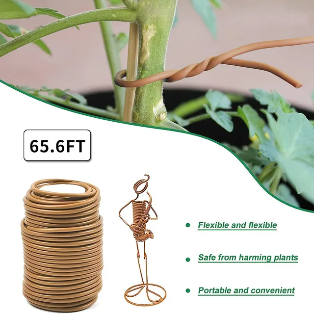 Outil de jardinage réutilisable pour plantes, fil souple, flexible, enduit,  attaches en caoutchouc torsadées, légumes