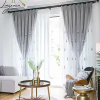 Embroidered Tulle Curtains For The Living Room Korean Pastoral Sheer Curtain For Bedroom Geometric Diamond Lattice Blinds Drapes 2