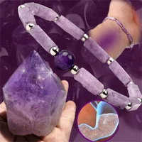 Natural Amethyst Body-purify Slimming Bracelet Stone Energy Bracelets for Women Fatigue Relief Healing Yoga 1