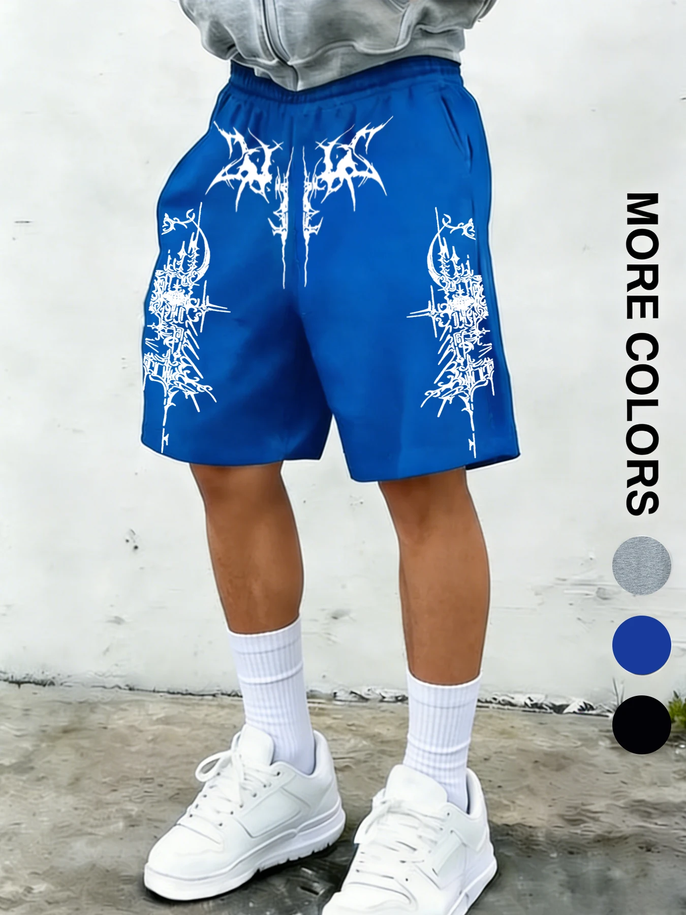 Men's Summer High-Street Style Printed Knit Shorts: Casual, Sporty, and Streetwear Shorts