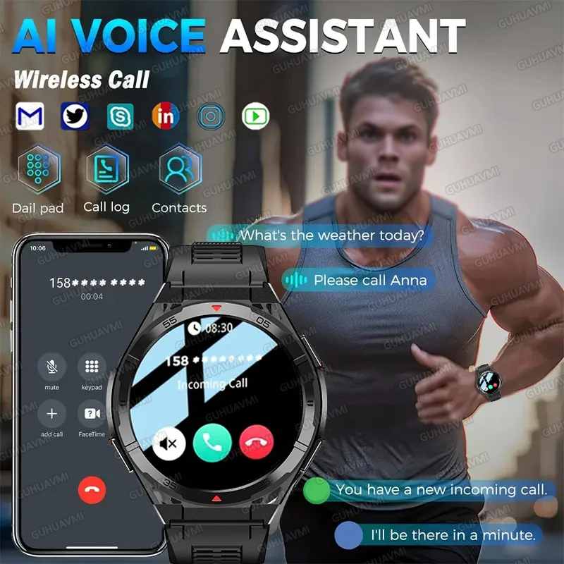 2025 New Adventure GPS Sports SmartWatch Ultra HD AMOLED Built-in gps BT Call Fitness Waterproof Smart Bracelet For IOS Android