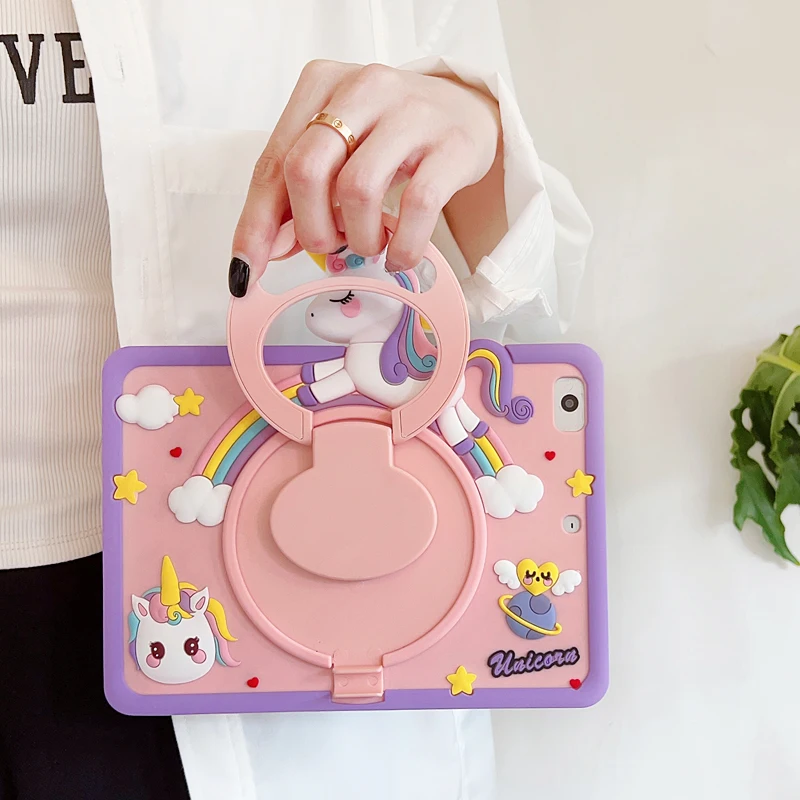Cute Kids Case para Samsung Galaxy Tab Silicon Tablet Cover Stand Handle Capa a9 Plus 11 a8 10.5 a7 Lite 8.7 Sm-x210 X115 X200 3d - Imagem 5