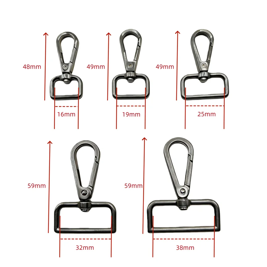 5-30pcs Metal Swivel Clasp Lobster Snap Hooks 16-38mm Dog Collar Buckles Key Belt Clip Bag Strap DIY Accessories