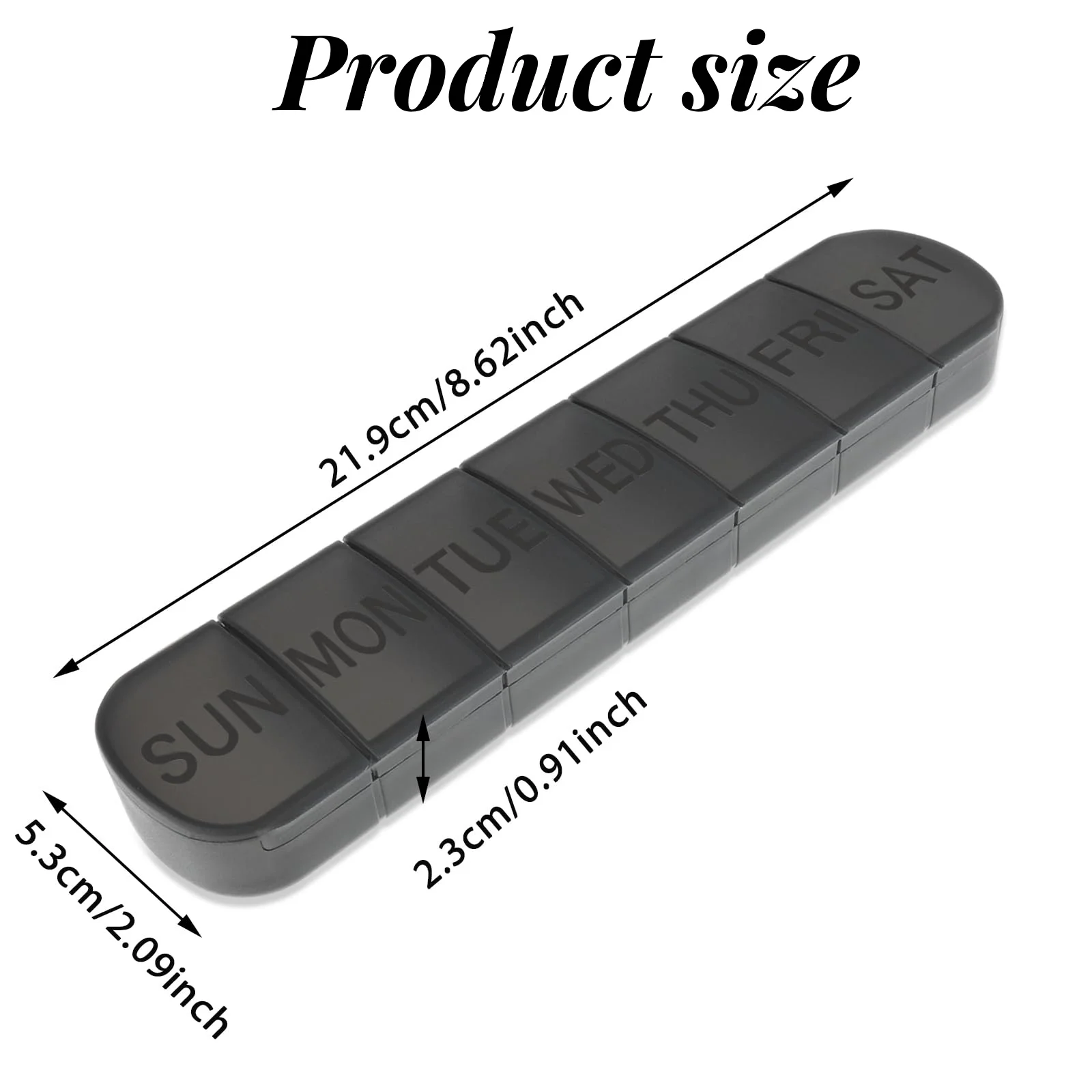 Compact Weekly Pill Organizer and Travel Pill Case