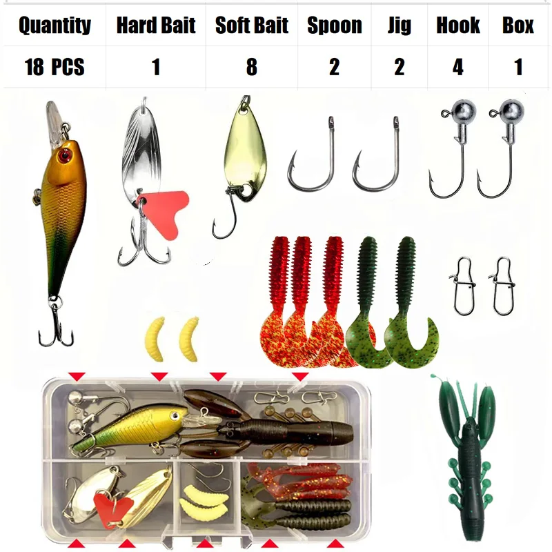 Kit Esche Da Pesca Afishup - 273 Pezzi Con Scatola, Per Pesca In Acqua Dolce E Salata
