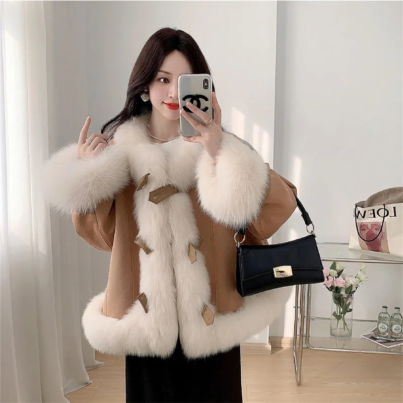 Winter New Women's Fur Coat Premium Fox Fur Coat Long Coat Korean Fur Fashion Loose Coat Thick Warm Women's Fur Coat