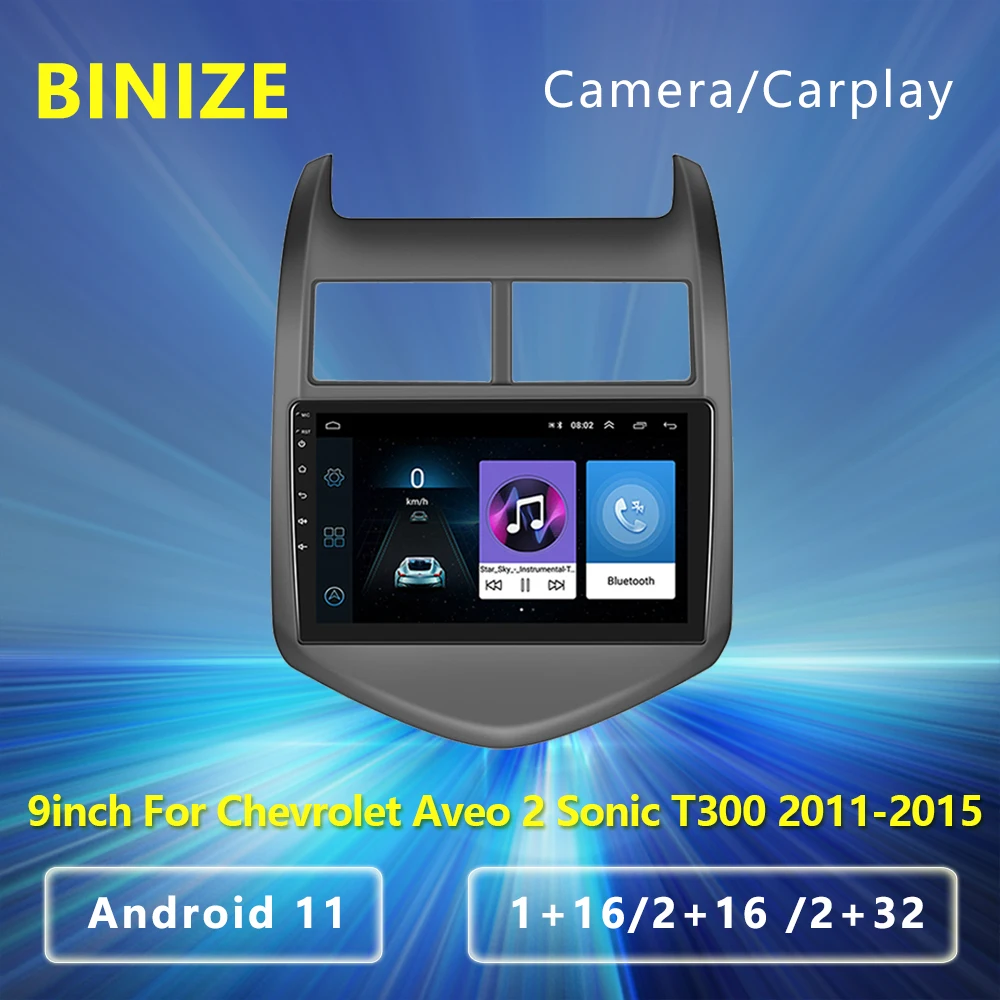 

2 Din Android 11 CarPlay For Chevrolet Aveo 2 Sonic T300 2011-2015 Car Radio Multimedia Player Navigation GPS Stereo Autoradio