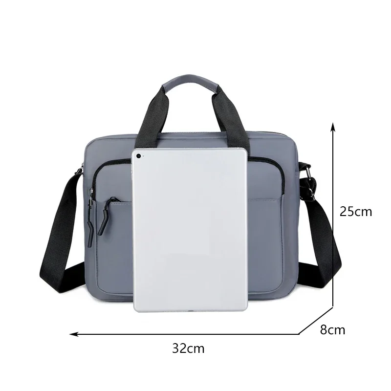 Men's Large-capacity Horizontal Shoulder Bag Messenger Bag Briefcase Multifunctional Simple A4 Book Handbag Business