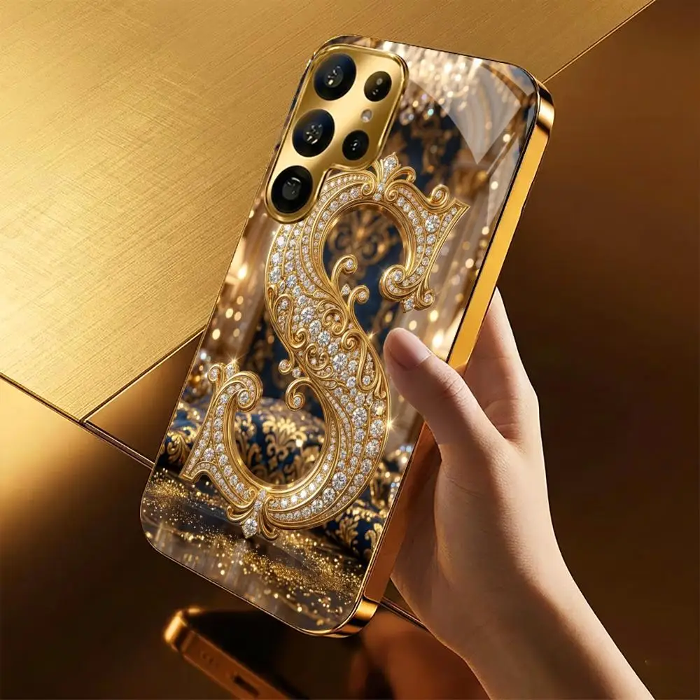 Sparkling Clear Crystal Inlaid Phone Case with Glass Finish