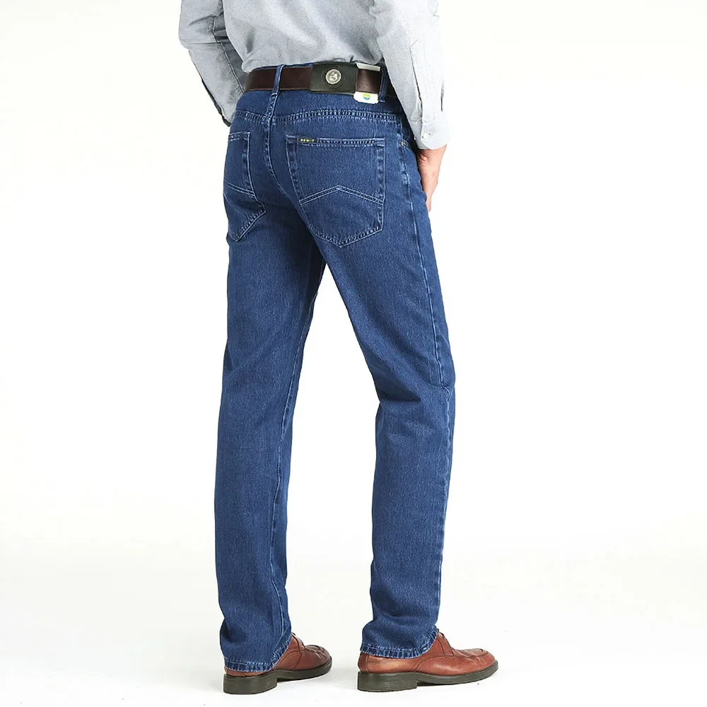 Loose Jeans Men Business Cotton Fabric Summer Classic Straight Denim Pants for Male Casual Trousers