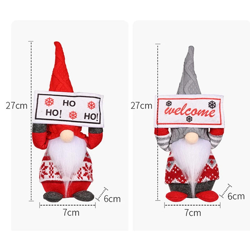 Christmas Gnomes Plush Handmade Swedish Tomte Gnome Ornaments With LED, Scandinavian Elf Dolls Nordic Figurine