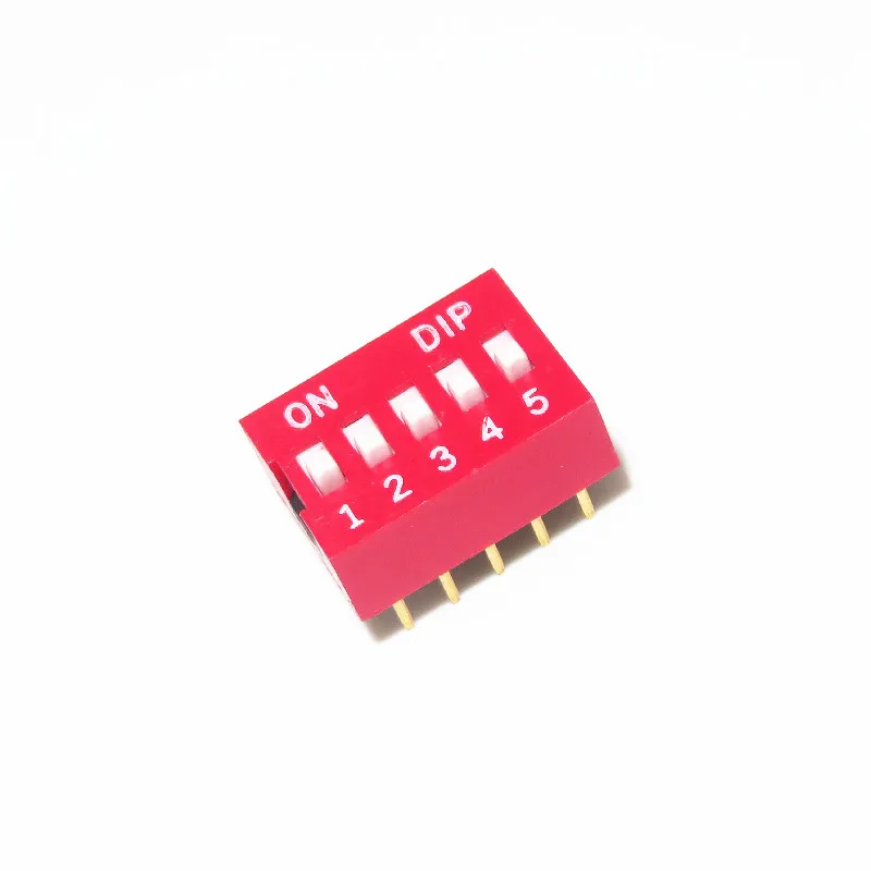 10PCS Slide Type Red Toggle Switch Module, 2.54mm Pitch, Multi-Bit Position Options