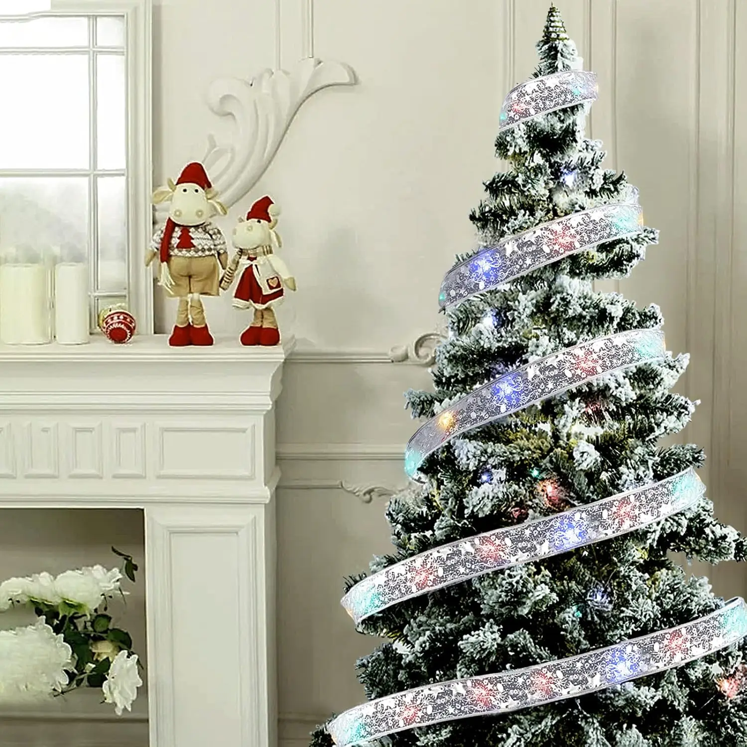 Christmas Ribbon Fairy Light Christmas Decoration DIY Bows String Light 3