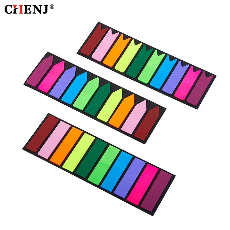 

200pcs Color Stickers Transparent Fluorescent Index Flags Stickers Label Plan Stickers Gifts Stationery School Office Supplies