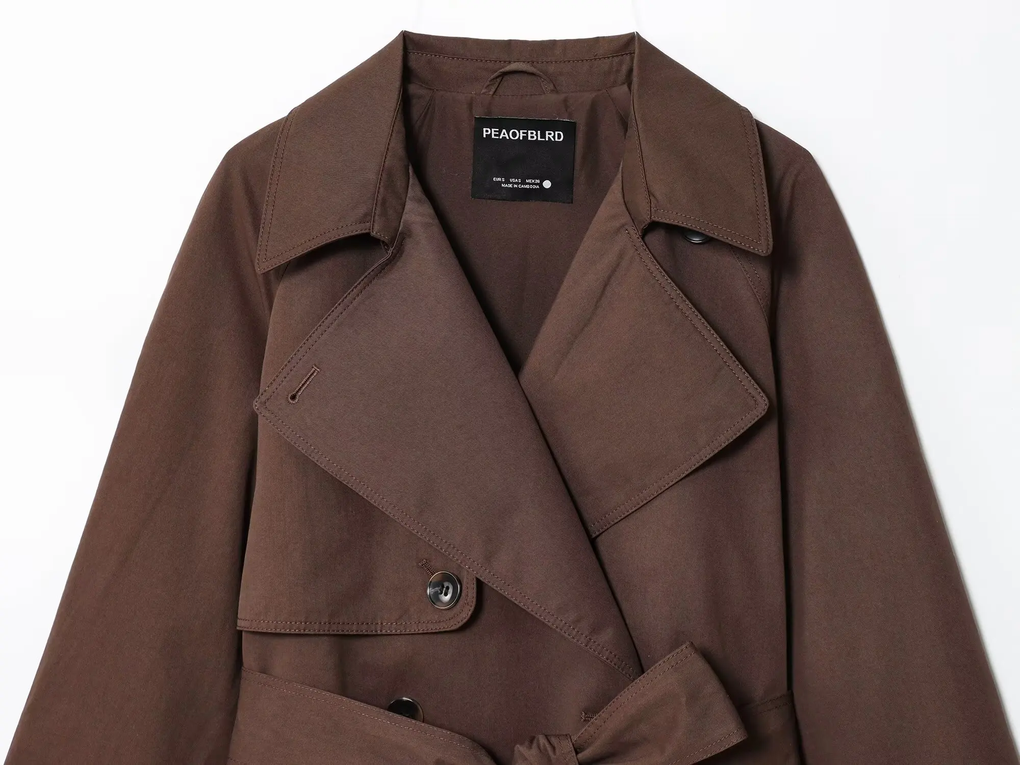 Women Trench Coat jacket Autumn And Winter New Coffee Color Retro Classic Coat With Belt Elegant Long-Sleeved Women'S Outerwear