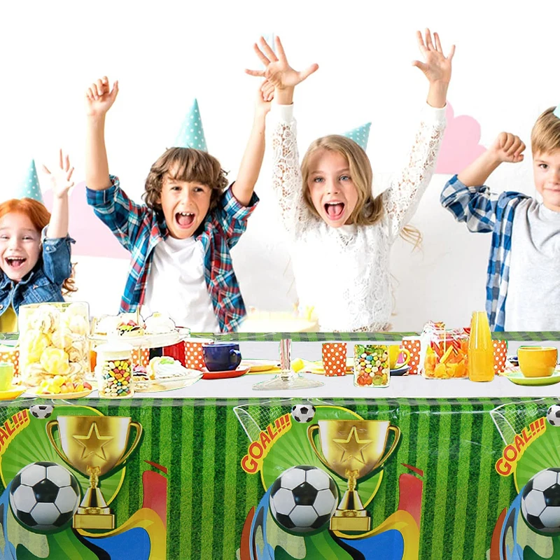 Soccer Party Disposable Tablecloth Football Sports Themed Birthday Party Supplies Table Cover Decoration  Kids Boys Favors Gift