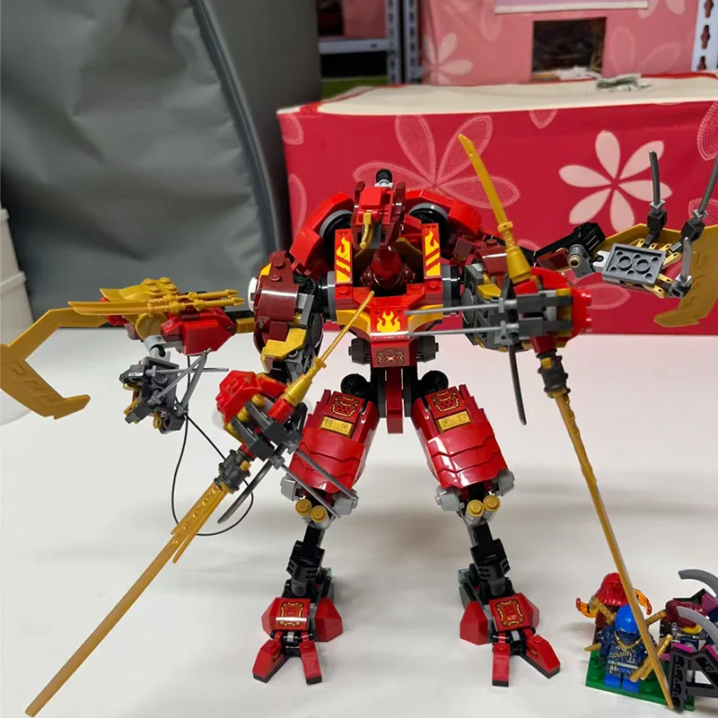 623PCS 닌자 시리즈 레드 듀얼 클라이머 블레이드 메카 로봇 모델 컬렉션 친구 파티 크리스마스 장식품 성인 선물