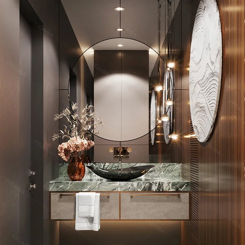 24inch aluminum bathroom vanity with cabinet with led mirror