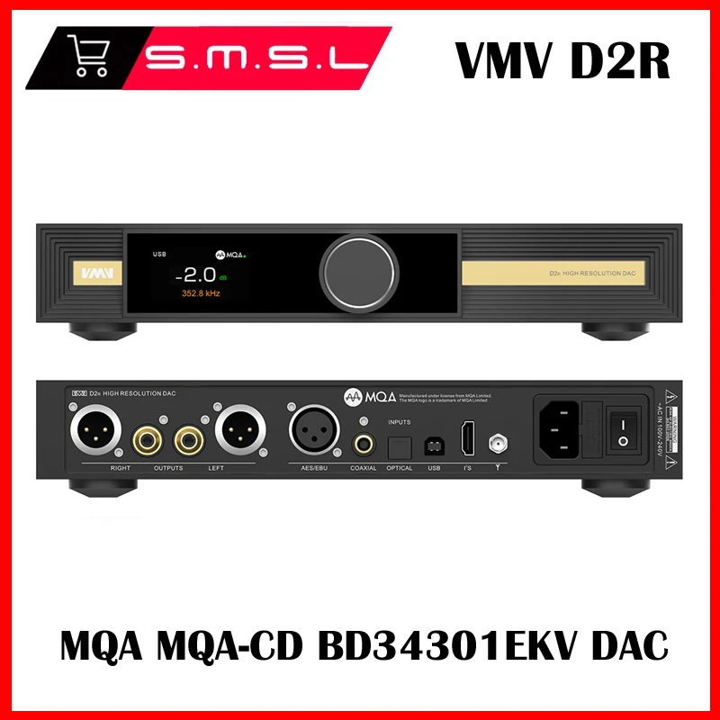 SMSL VMV D2R USB DAC ROHM Flagship DAC BD34301EKV Audio Decoder